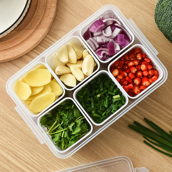 Pankui Food Storage Boxes with Grid Trays - Airtight Snack Organizer