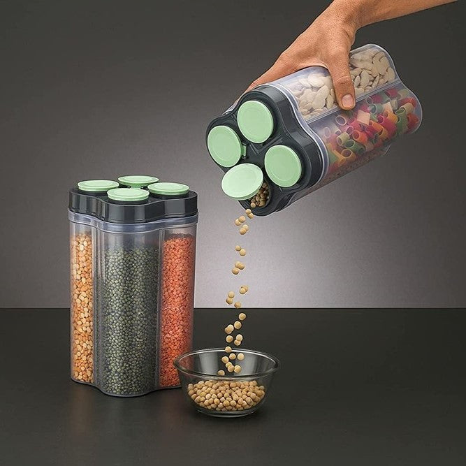 Pankui 4-Compartment Storage Jar 2500ml - Airtight Multi-Section