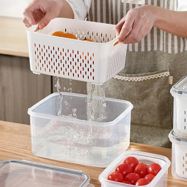 Pankui Stackable Fridge Containers - Berries & Greens Fresh Longer