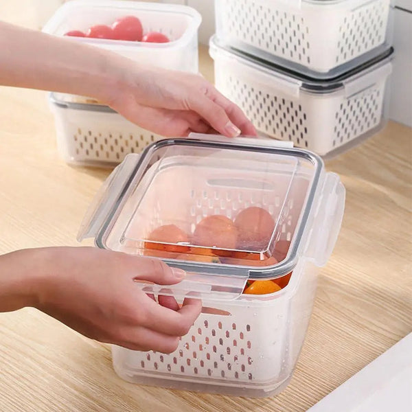 Pankui Stackable Fridge Containers - Berries & Greens Fresh Longer