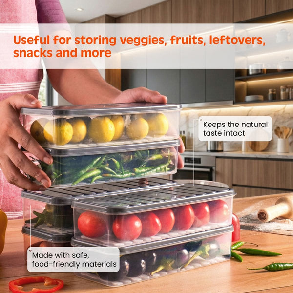 Pankui Fridge Organizer Set - Stackable Boxes for Indian Kitchen