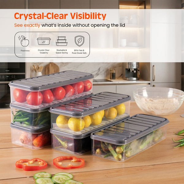 Pankui Fridge Organizer Set - Stackable Boxes for Indian Kitchen